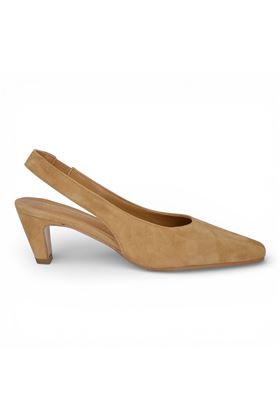 Slingback Bianca D in camoscio colore sabbia. BIANCA D | 471-CAM.CAMEL